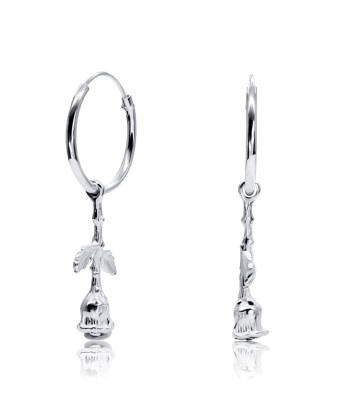 A Rose Silver Hoop Earring HO-1678